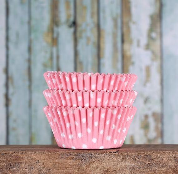 Bulk Light Pink Cupcake Liners: Polka Dot | www.sprinklebeesweet.com