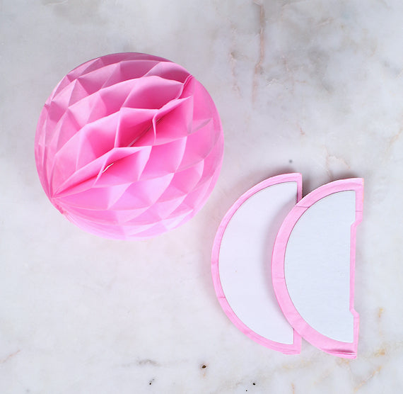 Light Pink Honeycomb Tissue Balls: 3" (2 Count) | www.sprinklebeesweet.com