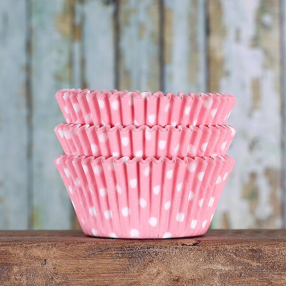 Bulk Light Pink Cupcake Liners: Polka Dot | www.sprinklebeesweet.com