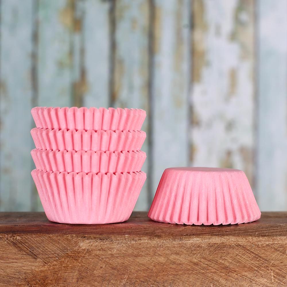 Bulk Mini Light Pink Cupcake Liners: Solid | www.sprinklebeesweet.com