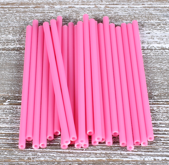 Pink Lollipop Sticks: 4.5" | www.sprinklebeesweet.com