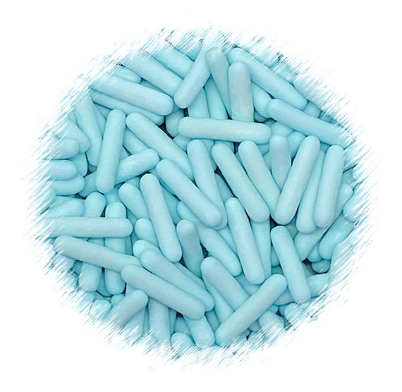 Edible Rod Sprinkles: Matte Light Blue | www.sprinklebeesweet.com