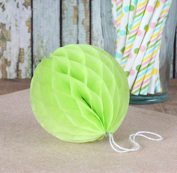 Lime Green Honeycomb Tissue Balls: 3" | www.sprinklebeesweet.com