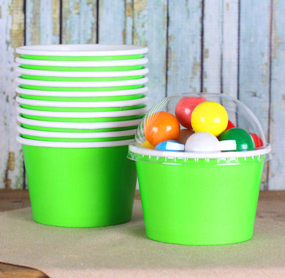 Large Lime Green Ice Cream Cups: 8oz | www.sprinklebeesweet.com