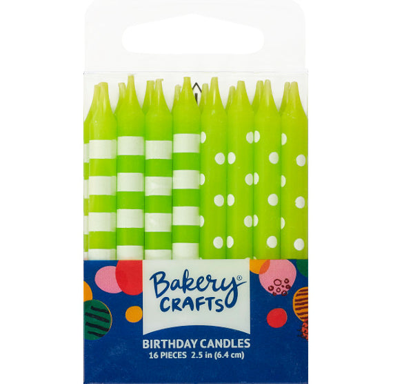 Lime Birthday Candles: Stripes + Dots | www.sprinklebeesweet.com