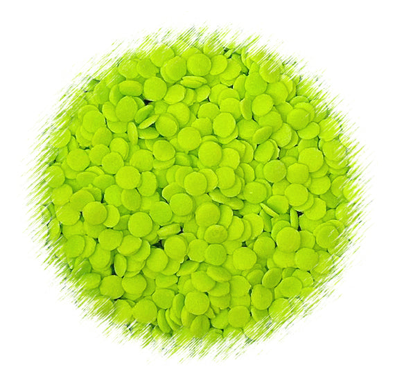 Bright Lime Green Dot Sprinkles: 5mm | www.sprinklebeesweet.com
