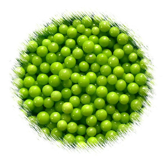 Lime Green Sugar Pearls: 4mm | www.sprinklebeesweet.com