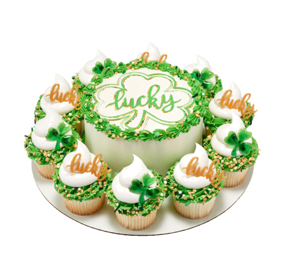 St Patrick's Day Cupcake Picks: Shamrocks + Lucky | www.sprinklebeesweet.com