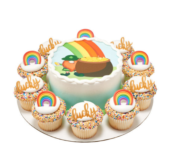 St Patrick's Day Cupcake Picks: Shamrocks + Lucky | www.sprinklebeesweet.com