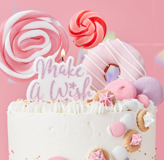 Make A Wish Pink Glitter Candle | www.sprinklebeesweet.com