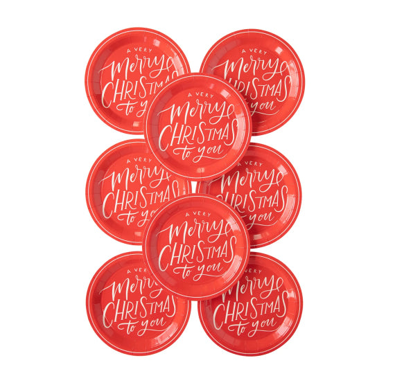Red Merry Christmas Plates: 9" | www.sprinklebeesweet.com