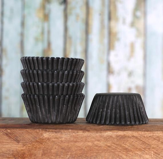 Bulk Mini Black Cupcake Liners: Solid | www.sprinklebeesweet.com