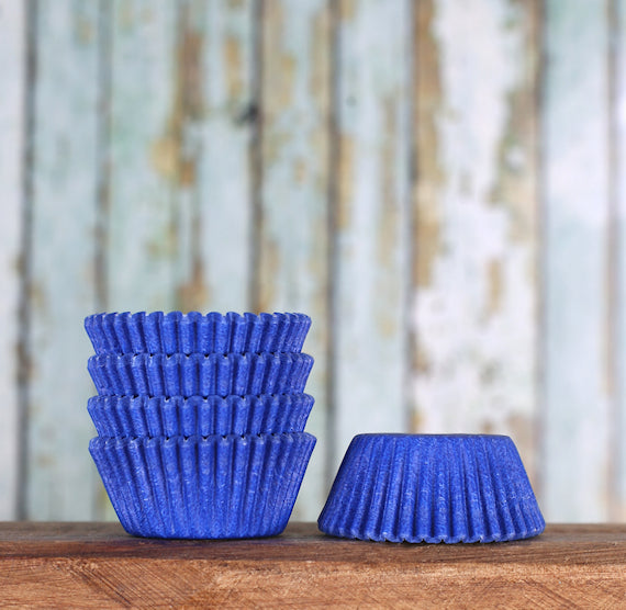 Bulk Mini Royal Blue Cupcake Liners: Solid | www.sprinklebeesweet.com