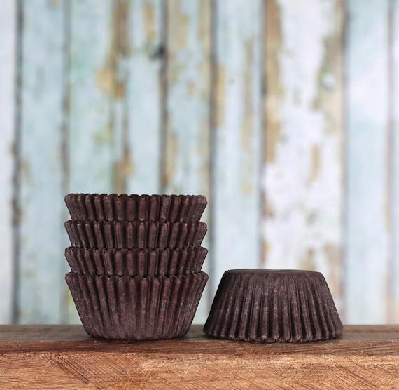 Bulk Mini Brown Cupcake Liners: Solid | www.sprinklebeesweet.com