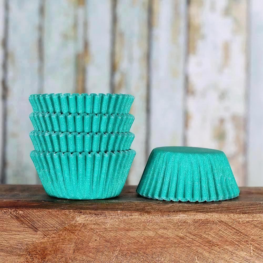 Bulk Mini Jade Green Cupcake Liners: Solid | www.sprinklebeesweet.com