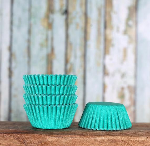 Bulk Mini Jade Green Cupcake Liners: Solid | www.sprinklebeesweet.com