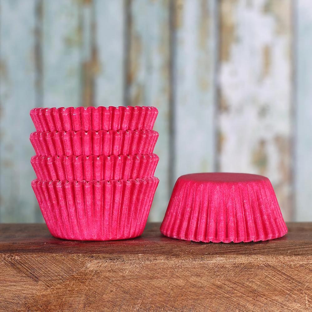 Bulk Mini Pink Cupcake Liners: Solid | www.sprinklebeesweet.com