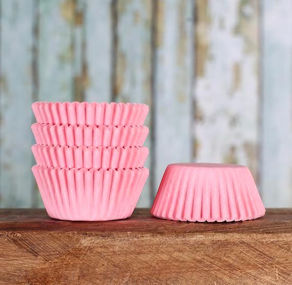 Bulk Mini Light Pink Cupcake Liners: Solid | www.sprinklebeesweet.com