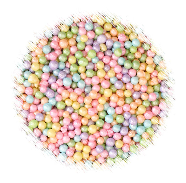 Mini Pastel Rainbow Sugar Pearls | www.sprinklebeesweet.com