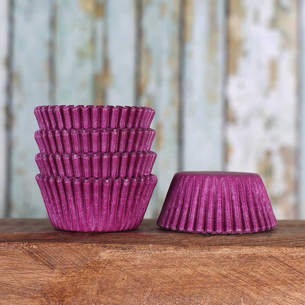 Bulk Mini Purple Cupcake Liners: Solid | www.sprinklebeesweet.com