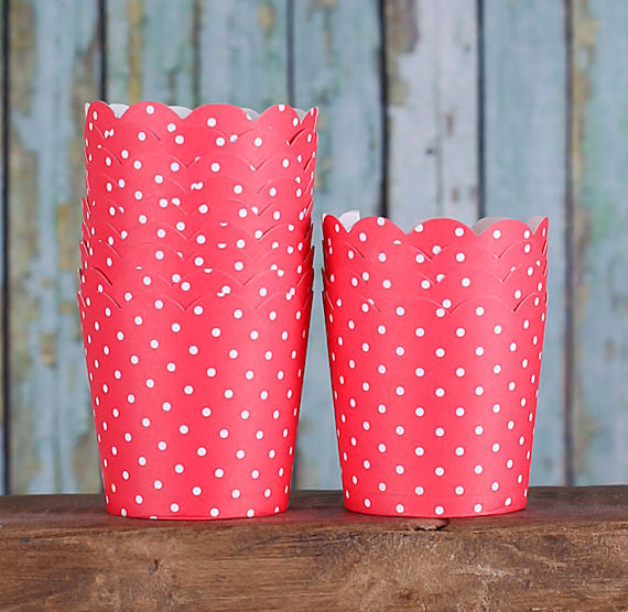 Mini Red Baking Cups: Polka Dots | www.sprinklebeesweet.com