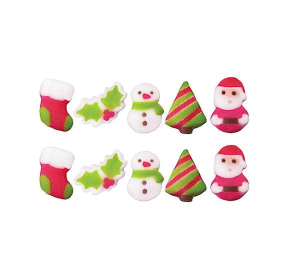 Mini Christmas Sugar Toppers: Christmas Cuties | www.sprinklebeesweet.com