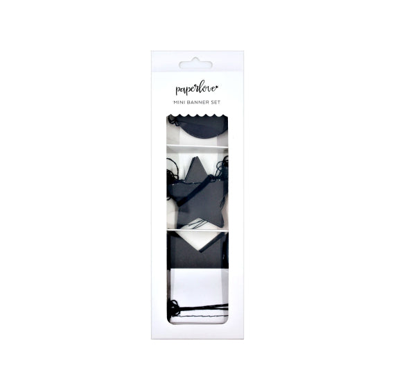Mini Party Banners: Black | www.sprinklebeesweet.com