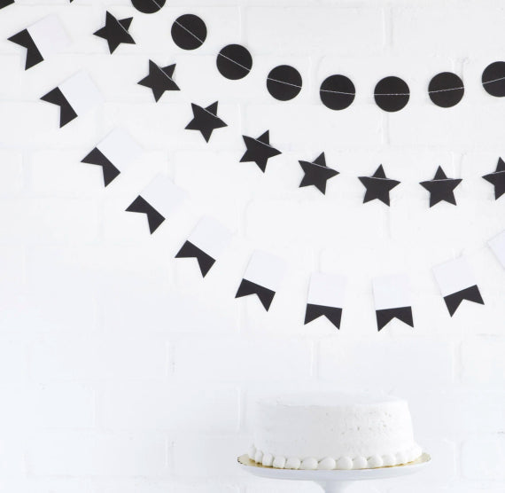 Mini Party Banners: Black | www.sprinklebeesweet.com