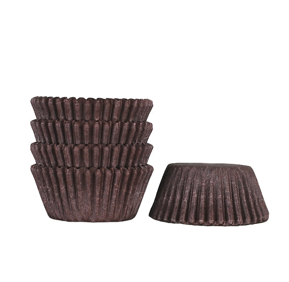 Bulk Mini Brown Cupcake Liners: Solid | www.sprinklebeesweet.com