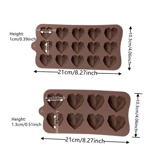 Diamond Heart Mold: Mini or Small | www.sprinklebeesweet.com