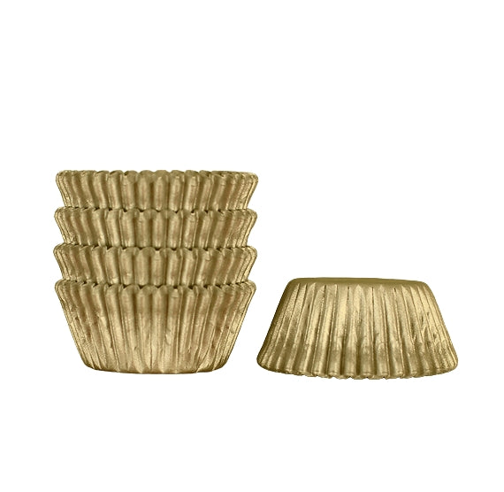 Bulk Mini Matte Gold Cupcake Liners | www.sprinklebeesweet.com