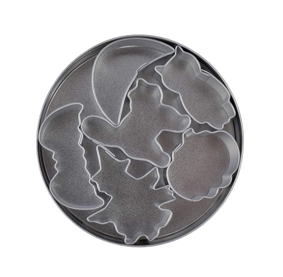 Mini Halloween Cookie Cutter Set in Tin | www.sprinklebeesweet.com