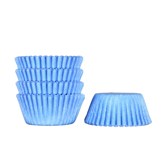 Bulk Mini Light Blue Cupcake Liners: Solid | www.sprinklebeesweet.com