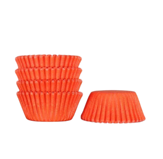 Bulk Mini Orange Cupcake Liners: Solid | www.sprinklebeesweet.com