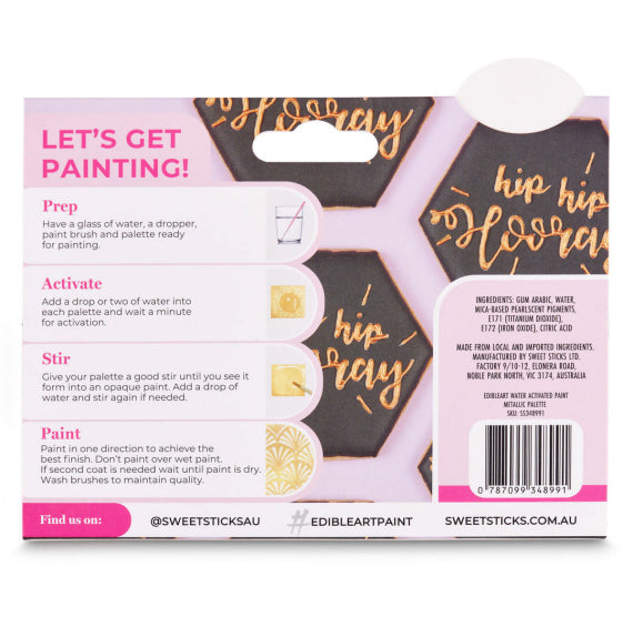 Mini Edible Art Paint Palette: Metallic | www.sprinklebeesweet.com