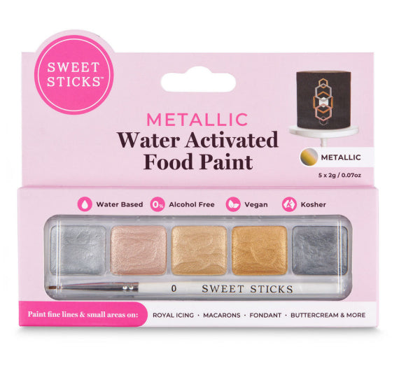 Mini Edible Art Paint Palette: Metallic | www.sprinklebeesweet.com