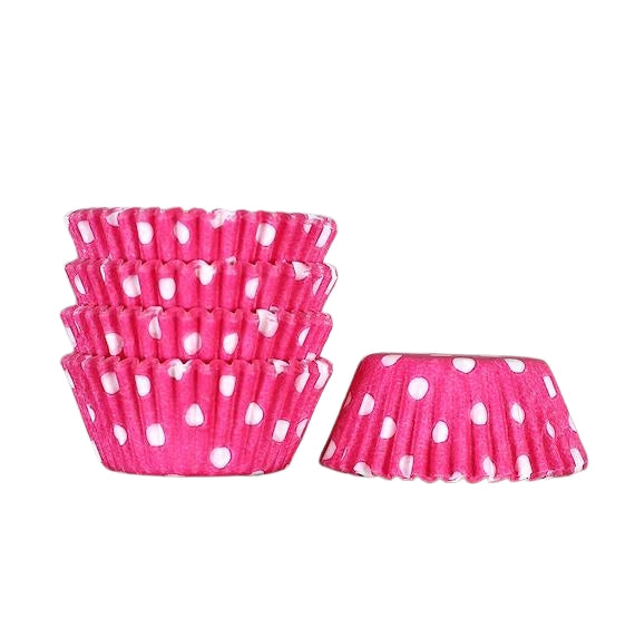 Bulk Mini Pink Cupcake Liners: Polka Dot | www.sprinklebeesweet.com