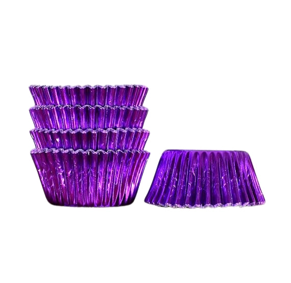 Bulk Mini Cupcake Liners: Purple Foil | www.sprinklebeesweet.com