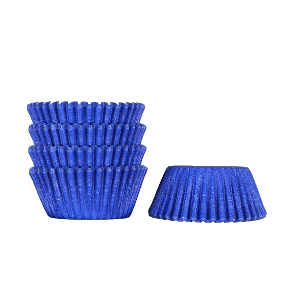 Bulk Mini Royal Blue Cupcake Liners: Solid | www.sprinklebeesweet.com