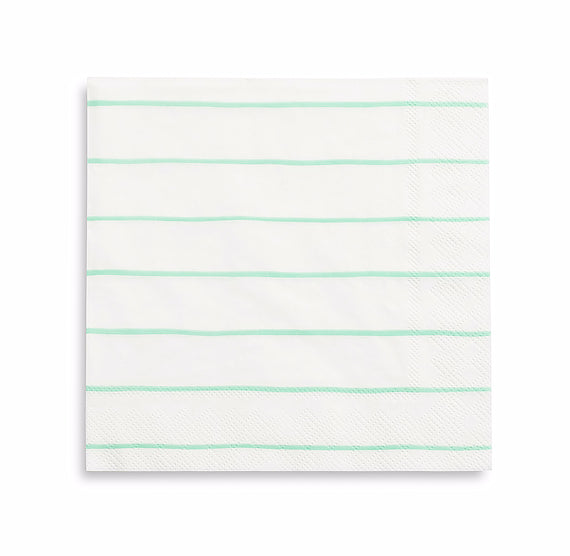 Striped Mint Napkins: Large | www.sprinklebeesweet.com