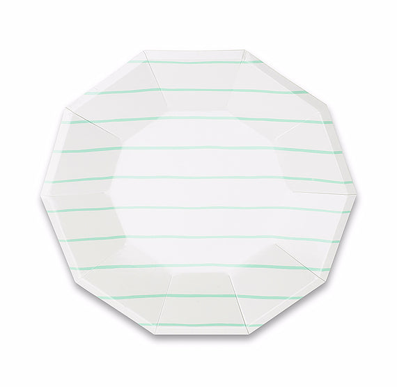 Striped Small Mint Plates | www.sprinklebeesweet.com