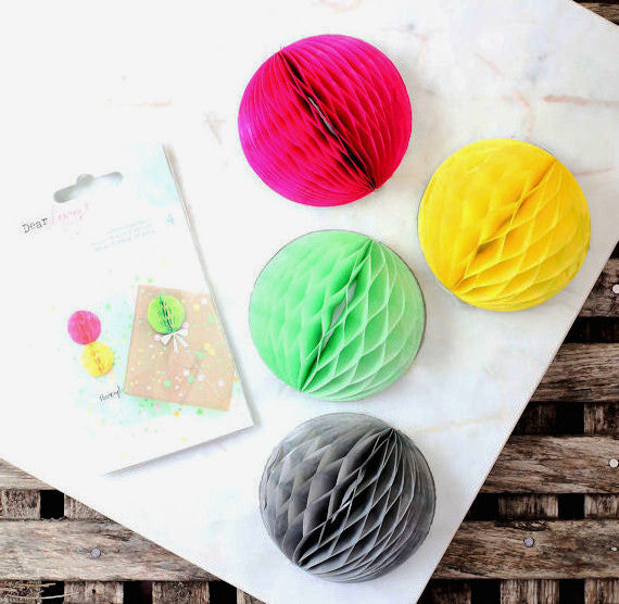 Assorted Honeycomb Tissue Balls: 3" | www.sprinklebeesweet.com