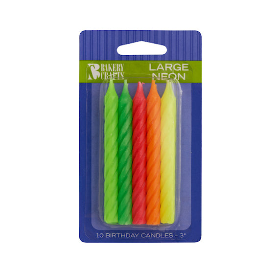 Large Spiral Birthday Candles: Neon Rainbow | www.sprinklebeesweet.com