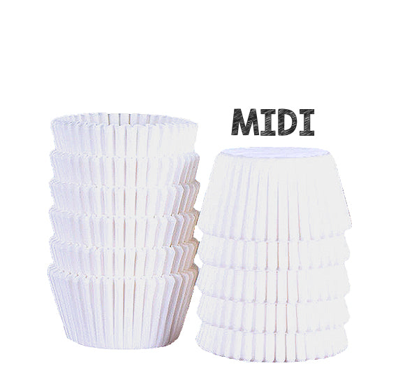Bulk Midi White Cupcake Liners | www.sprinklebeesweet.com