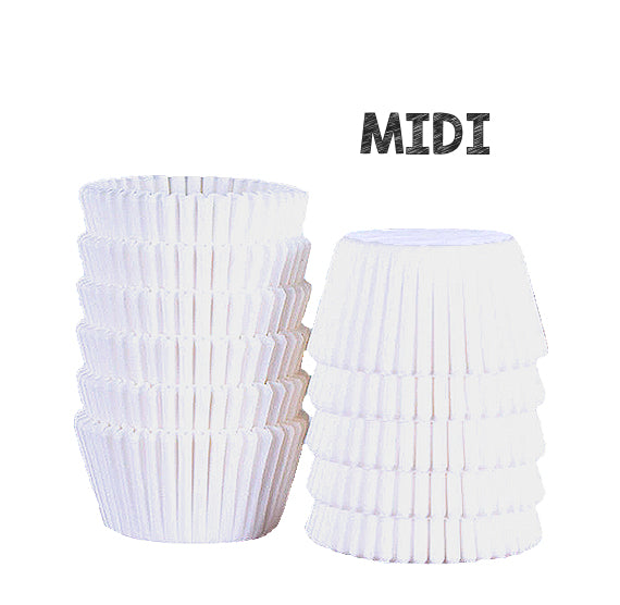 Bulk Midi White Cupcake Liners | www.sprinklebeesweet.com