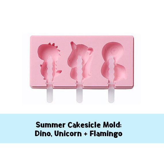 Summer Cakesicle Mold: Dino, Flamingo + Unicorn | www.sprinklebeesweet.com