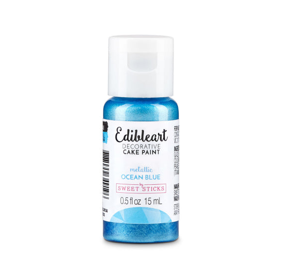 Metallic Ocean Blue Edible Art Paint | www.sprinklebeesweet.com