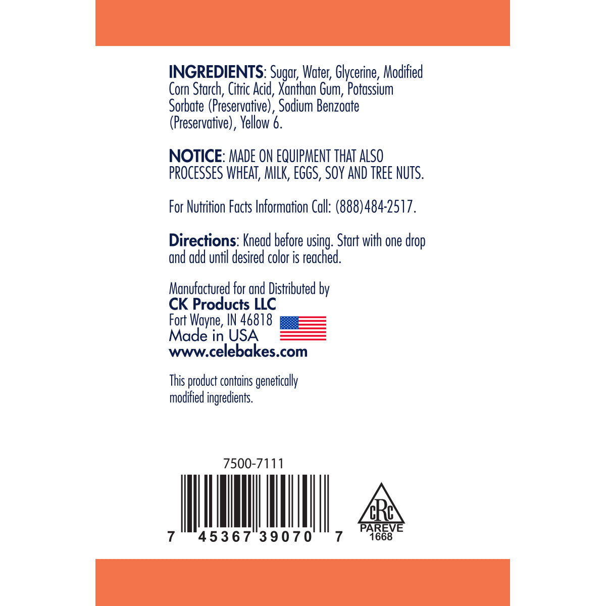 Celebakes Orange Gel Color | www.sprinklebeesweet.com