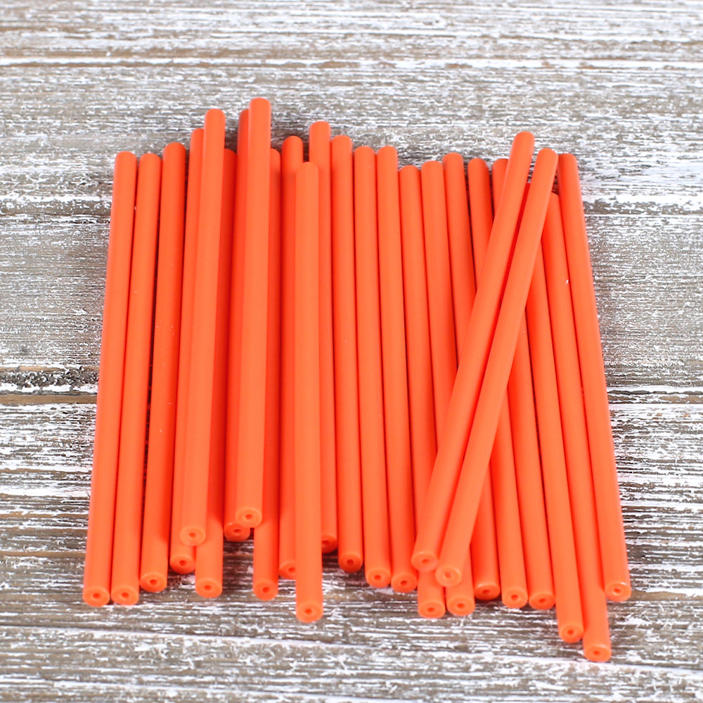 Bulk Orange Lollipop Sticks: 4.5" | www.sprinklebeesweet.com