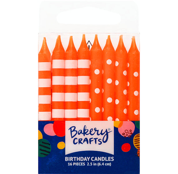 Orange Birthday Candles: Stripes + Dots | www.sprinklebeesweet.com